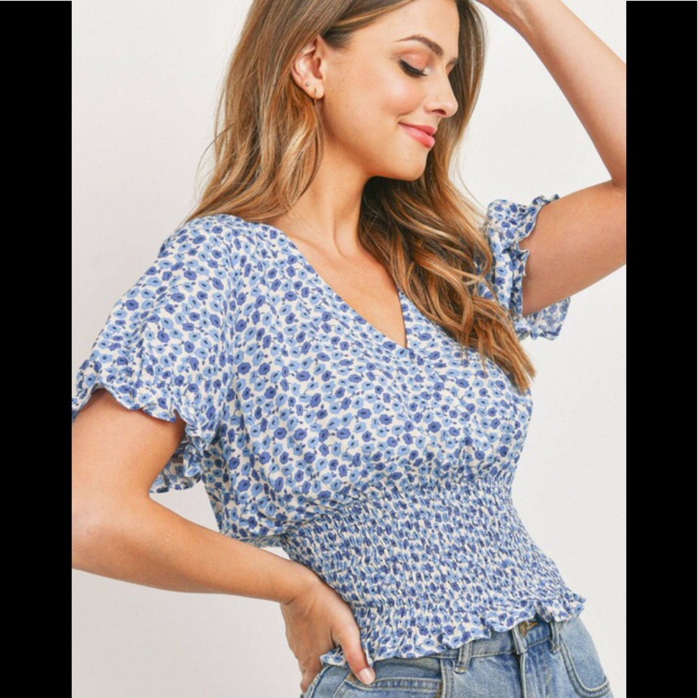 Multi floral surplice top